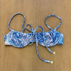 Kulani Kinis Santorini Blue Paisley Bikini Top XS